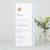 Wavy Line Schone Esthetische Zomer Trouwdouche Menu (Staand voorkant)