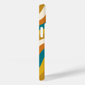 Wavy Lines Retro Stripe Pattern Blauwgroen Oker In Case-Mate iPhone Case (Achterkant / Rechts)