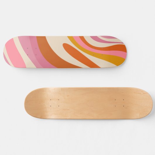 Wavy Loops trendy grillig Abstract patroon Skateboard (Horizontaal)