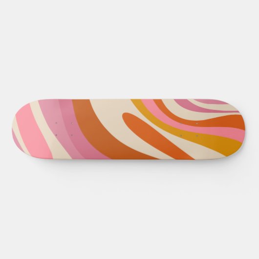 Wavy Loops trendy grillig Abstract patroon Skateboard (Horizontaal)