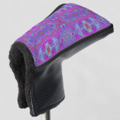 Wavy Magenta en Blue Trippy Marked Pattern Golfheadcover (3/4 voorkant)