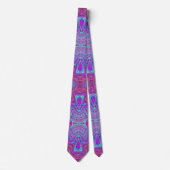 Wavy Magenta en Blue Trippy Marked Pattern Stropdas (Voorkant)