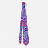 Wavy Magenta en Blue Trippy Marked Pattern Stropdas (Achterkant)