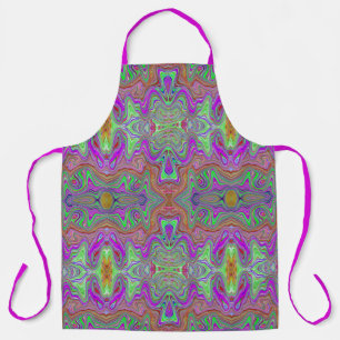 Wavy Magenta, Red en Green Trippy Pattern Schort