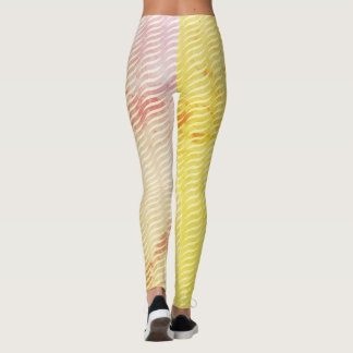 Wavy Magisch Gold GreenLeaf Lines Naadloos Patroon Leggings