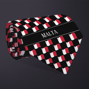Wavy Malta Vlag Patroon Stropdas