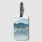 Wavy Mountains noemen blauwe gradiënt Bagagelabel (Voorkant (verticaal))