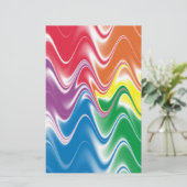 Wavy Multicolor Abstract Briefpapier (Staand voorkant)