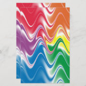 Wavy Multicolor Abstract Briefpapier (Voorkant / Achterkant)