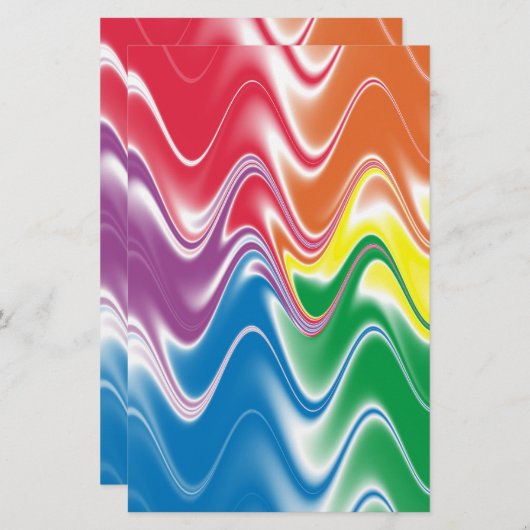 Wavy Multicolor Abstract Briefpapier (Voorkant / Achterkant)