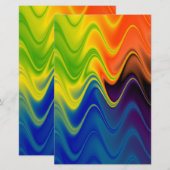 Wavy Multicolor Abstract Briefpapier (Voorkant / Achterkant)