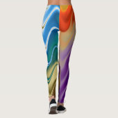 Wavy Multicolor Abstract Leggings (Achterkant)