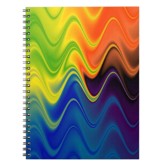 Wavy Multicolor Abstract Notitieboek (Voorkant)