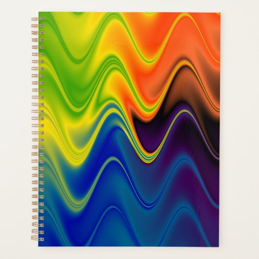 Wavy Multicolor Abstract Planner (Voorkant)