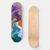 Wavy Multicolor Abstract Skateboard (Voorkant)