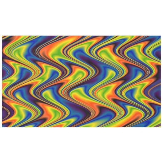 Wavy Multicolor Abstract Tafelkleed (Voorkant (Horizontaal))