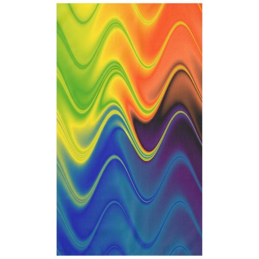 Wavy Multicolor Abstract Tafelkleed (Voorkant)