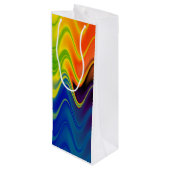 Wavy Multicolor Abstract Wijn Cadeautas (Achterkant Gekanteld)