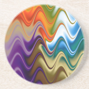 Wavy Multicolor Abstract Zandsteen Onderzetter