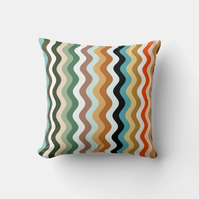 Wavy Multicolor Pattern Sierkussen (Voorkant)