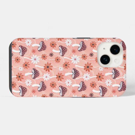 Wavy Mushroom Garden iPhone Hoesje (Achterkant horizontaal)
