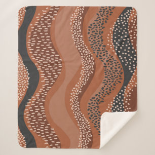 Wavy Natural Geo: Minimalistisch naadloos. Sherpa Deken
