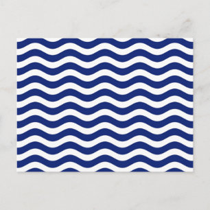 Wavy Navy Stripes decor Briefkaart