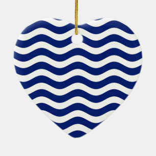 Wavy Navy Stripes decor Keramisch Ornament