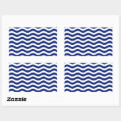 Wavy Navy Stripes decor Rechthoekige Sticker (Vel)