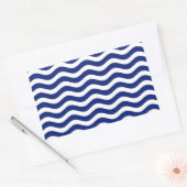 Wavy Navy Stripes decor Rechthoekige Sticker (Envelop)