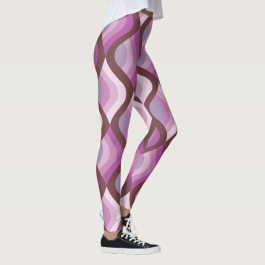 Wavy Ombre Purple All-Over-Print Leggings (Rechts)