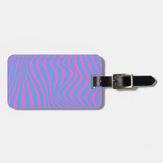 Wavy optical Illusion Pattern Bagagelabel (Voorkant horizontaal)