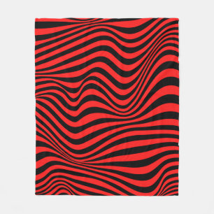 Wavy optical Illusion Pattern Fleece Deken