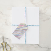 Wavy pastelkleuren cadeaulabel (Met Touw)