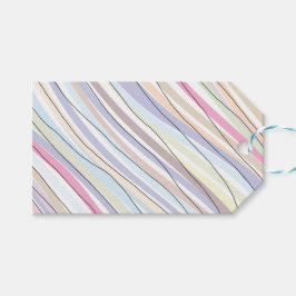 Wavy pastelkleuren cadeaulabel