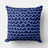 Wavy Pattern - Baby Blue op Deep Navy 000033 Kussen (Voorkant)
