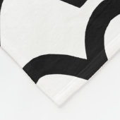 Wavy Pattern - Black on White Fleece Deken (Hoek)