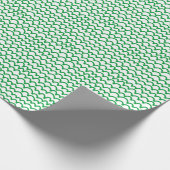 Wavy Pattern - Grass Green on White Cadeaupapier (Hoek)