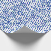 Wavy Pattern - Navy Blue op White Cadeaupapier (Hoek)