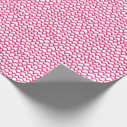 Wavy Pattern - Neon Red on White Cadeaupapier (Hoek)
