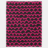 Wavy Pattern - Neon Red on White Fleece Deken (Voorkant)