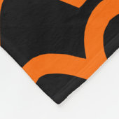 Wavy Pattern - Oranje op Black Fleece Deken (Hoek)