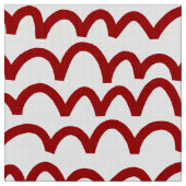 Wavy Pattern - Ruby Red on White Stof (Close Up)