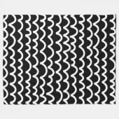 Wavy Pattern - White on Black Fleece Deken (Voorkant (Horizontaal))