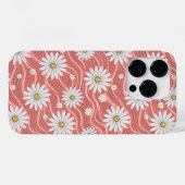 Wavy Pink Daisies Case-Mate iPhone Case (Achterkant (horizontaal))