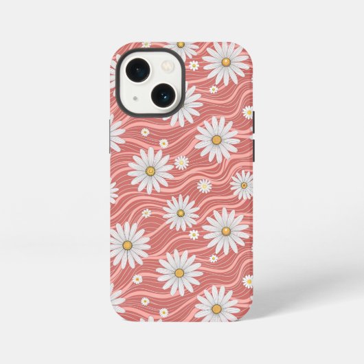 Wavy Pink Daisies iPhone Hoesje (Achterkant)