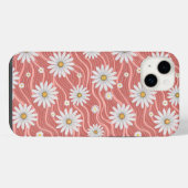 Wavy Pink Daisies iPhone Hoesje (Achterkant horizontaal)