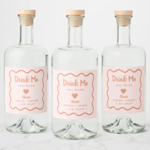 Wavy Pink Pastel Drink me Lovepotion Wedding Likeurfles Etiket