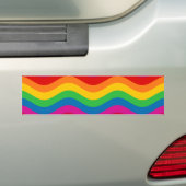 Wavy Rainbow Stripes Bumpersticker (Op auto)