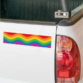 Wavy Rainbow Stripes Bumpersticker (Op Truck)